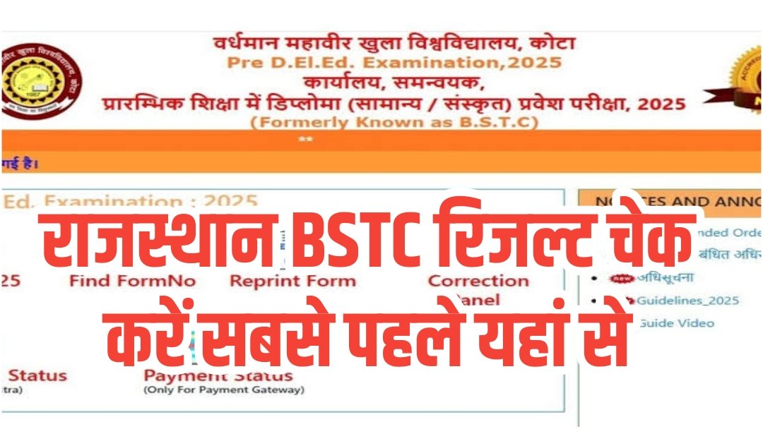 Rajasthan BSTC Result 2025